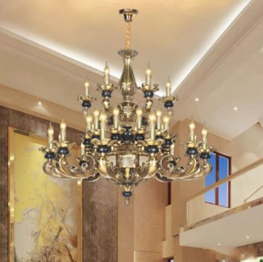 Đèn Chùm Đồng Cổ Điển Sảnh Phòng Khách 30 Tay D1000mm DR-C6020/12+12+6