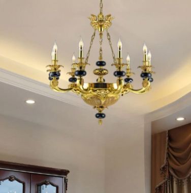 Đèn Chùm Đồng Cổ Điển Phòng Khách, Phòng Thờ 9 Tay D860mm HP-CD1085/9