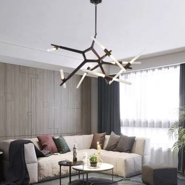 Đèn Thả Trần Phòng Khách Thân Hợp Kim Sơn Đen L1800mm DC-TTK14N14DEN