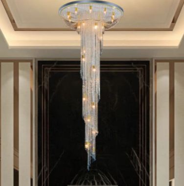 Đèn Chùm Pha Lê Thông Tầng Trang Trí Phòng Khách H3000mm HP-CFL3523