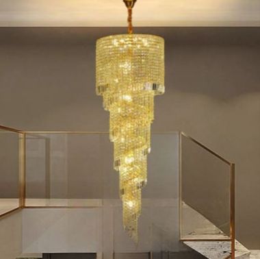 Đèn Chùm Pha Lê Thông Tầng Trang Trí Phòng Khách H1800mm HP-CFL3514