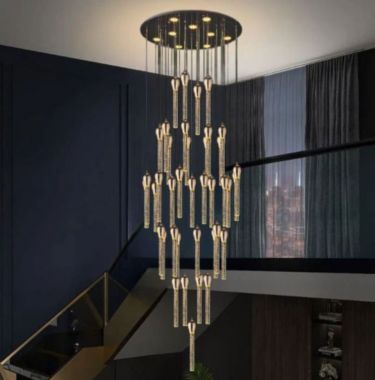 Đèn Thả Thông Tầng 40 Chao Pha Lê Treo Phòng Khách H3000mm EC-T6175/40