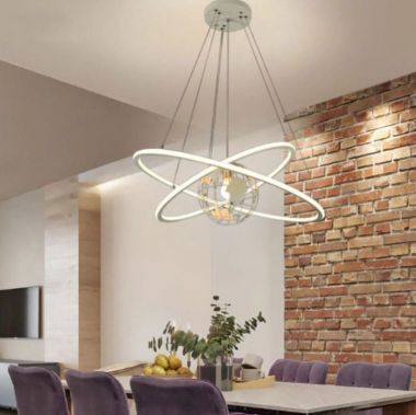 Đèn Thả Trần Bàn Ăn 2 Vòng + Quả Địa Cầu EC-TBA97