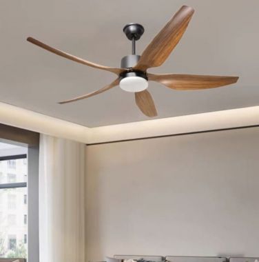 Quạt Trần Đèn Cánh Nhựa ABS Màu Nâu Gắn Nhà Phố Đẹp PH-QVifa63-177