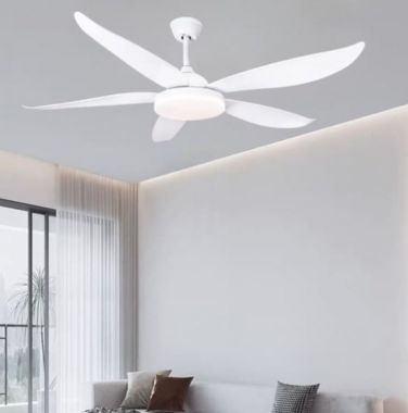 Quạt Trần Đèn Led Cánh Nhựa ABS Màu Trắng Êm Gió Không Ồn PH-QVifa56T