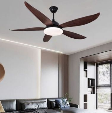 Quạt Trần Đèn Led Cánh Nhựa ABS Màu Coffee Gió Mát Mạnh PH-QVifa56C