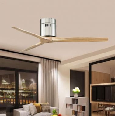 Quạt Trần Thân Niken 3 Cánh Gỗ Màu Sáng Gắn Căn Hộ Chung Cư PH-QVifa18