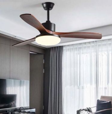 Quạt Trần Đèn Thân Đen 3 Cánh Gỗ Gắn Văn Phòng Làm Việc PH-QVifa59
