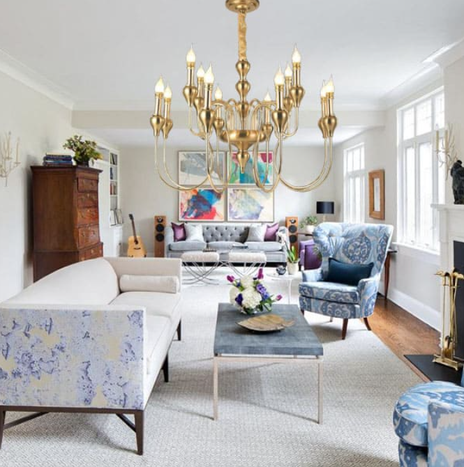 LỢI ÍCH TRANG TRÍ KHÔNG GIAN PHÒNG KHÁCH BẰNG CÁC MẪU ĐÈN CHÙM