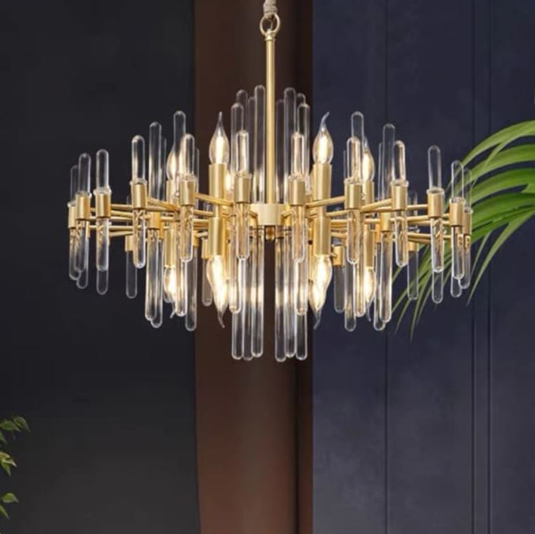 Đèn Chùm Đồng Chao Thủy Tinh Cho Phòng Khách Hiện Đại D830mm DR-C8823C
