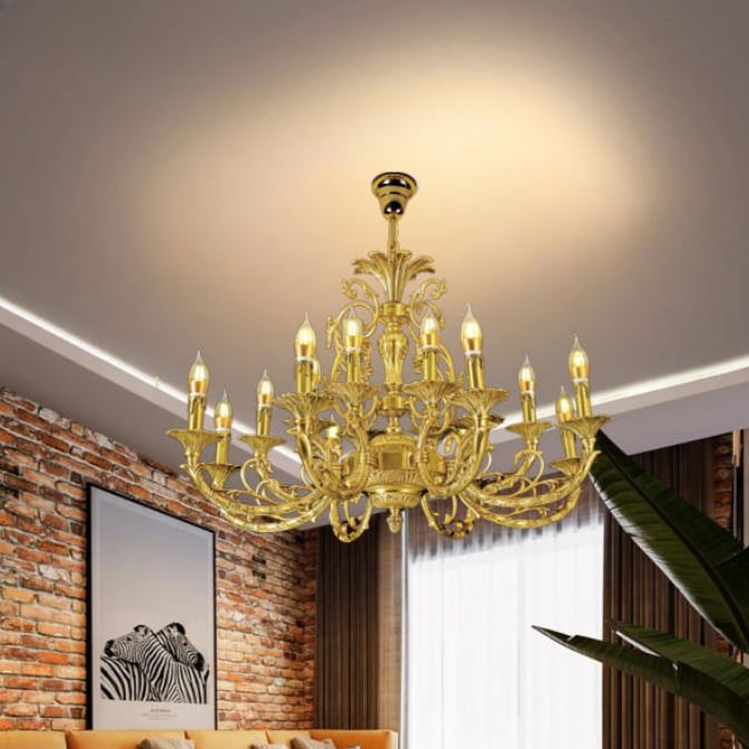 Đèn Chùm Đồng Cổ Điển Nguyên Chất Cao Cấp 16 Tay D800mm HP-CD1192/16