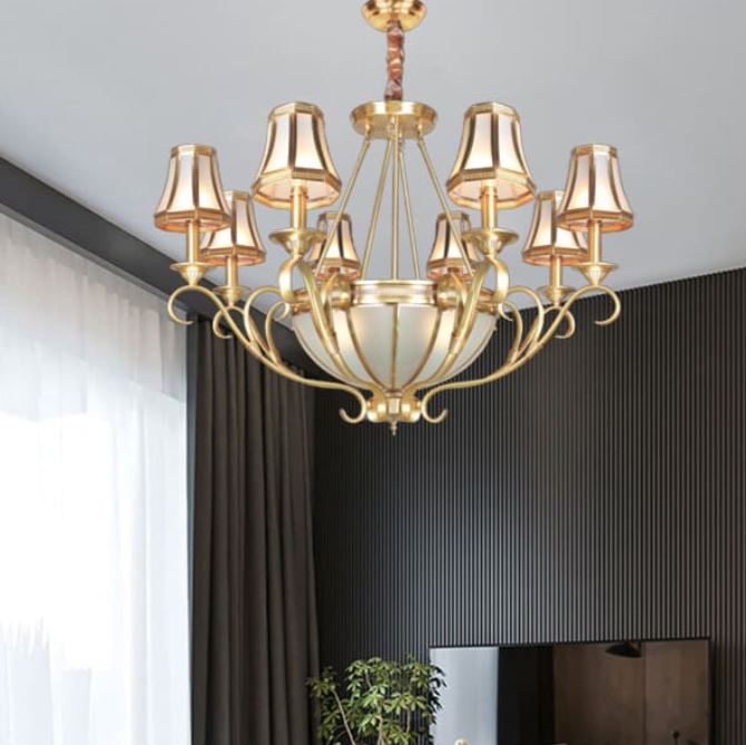 Đèn Chùm Đồng Cổ Điển Cho Sảnh, Phòng Khách 8 Tay D900mm DR-C20153/8