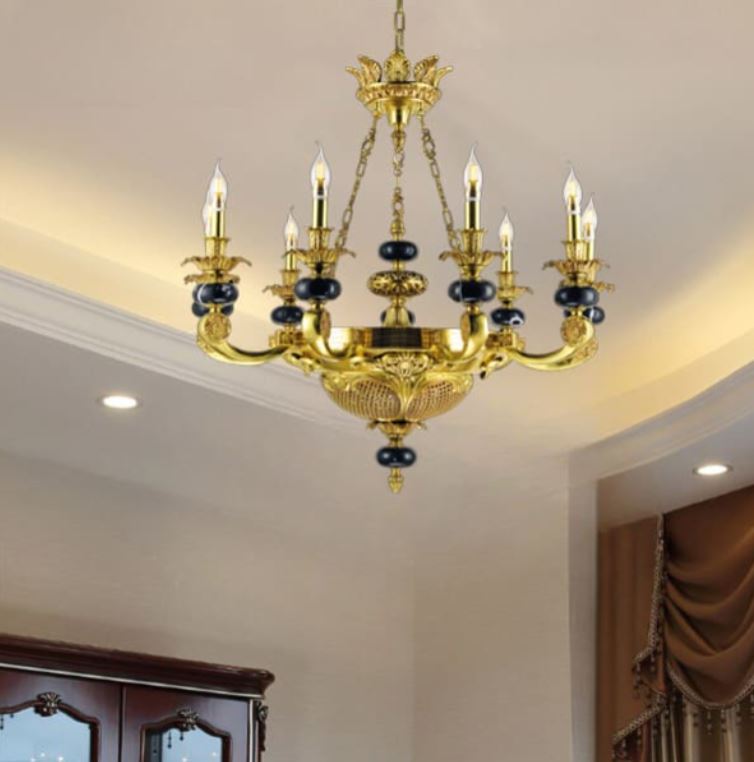 Đèn Chùm Đồng Cổ Điển Phòng Khách, Phòng Thờ 9 Tay D860mm HP-CD1085/9