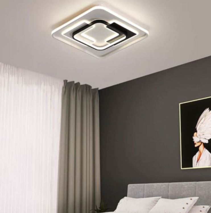 Đèn Ốp Trần Led 3 Chế Độ Màu Trang Trí Gắn Phòng Ngủ 490x490mm EC-ML27
