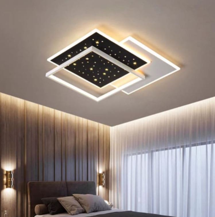 Đèn Ốp Trần Led 3 Màu Trang Trí Phòng Ngủ Hiện Đại 550x550mm EC-ML30