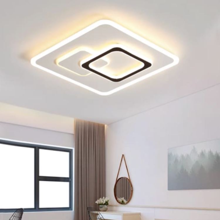Đèn Ốp Trần Led 3 Chế Độ Trang Trí Phòng Khách Nhỏ 500x500mm SE-MC395
