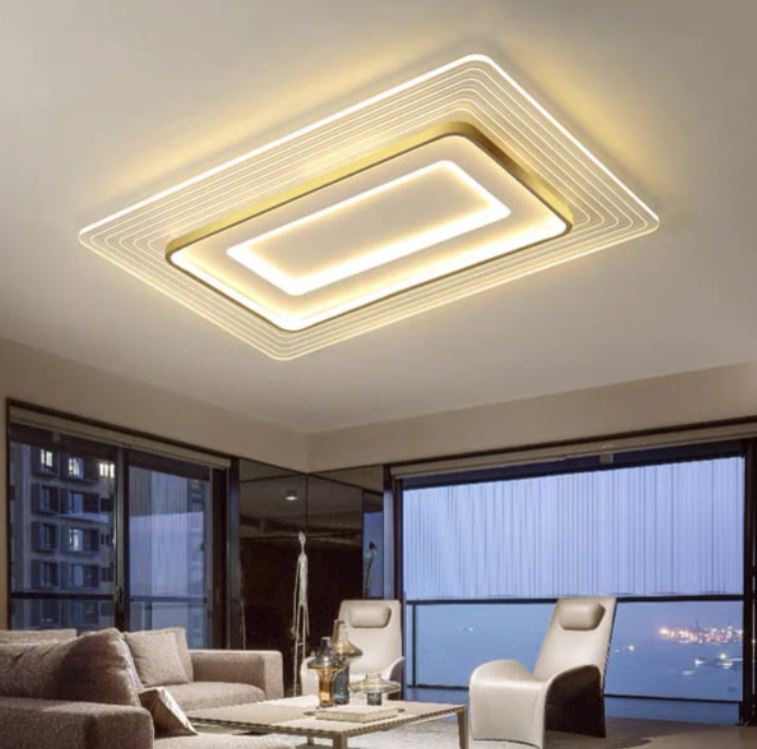 Đèn Mâm Ốp Trần Trang Trí Phòng Khách Hình Chữ Nhật L900mm SE-MC522