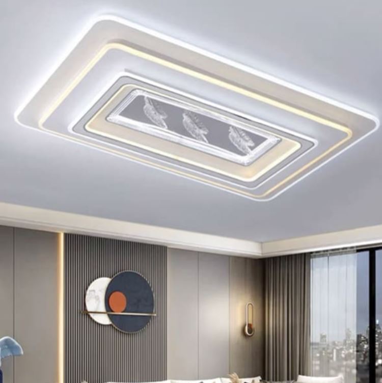 Đèn Mâm Ốp Trần Trang Trí Phòng Khách Hình Chữ Nhật L1050mm SE-MC517