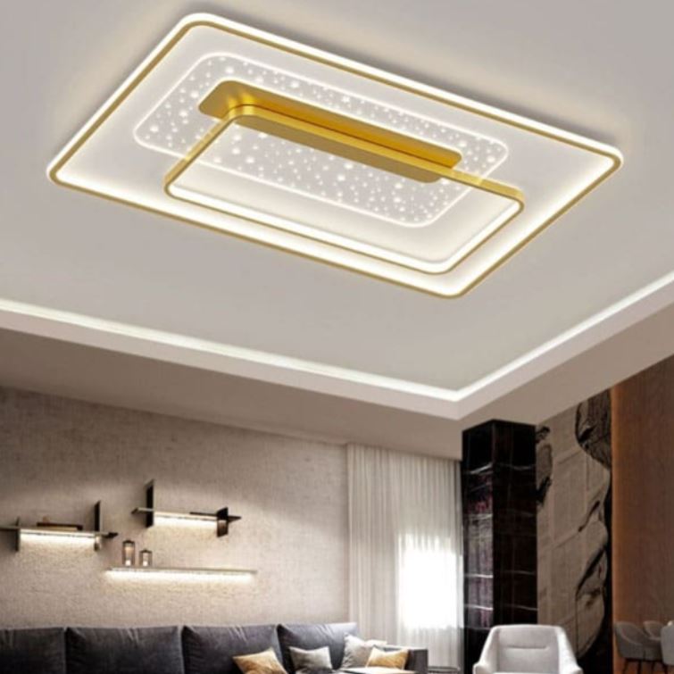 Đèn Mâm Ốp Trần Trang Trí Phòng Khách Hình Chữ Nhật L900mm DR-C591C