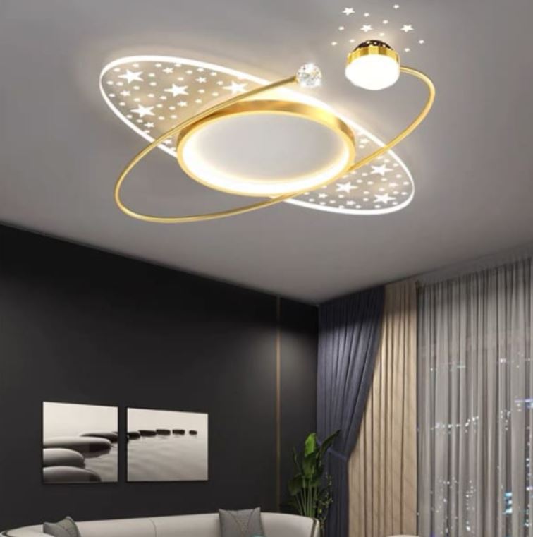 Đèn Ốp Trần Hiệu Ứng Ánh Sáng Hình Ngôi Sao Mặt Trăng D600mm DR-NC596