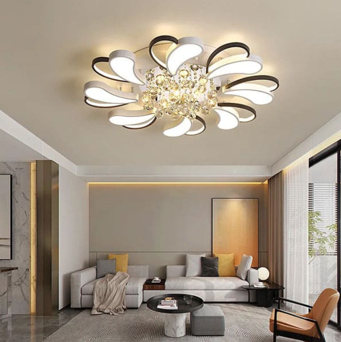 Đèn Mâm Áp Trần Phòng Khách Gắn Hạt Pha Lê PH22-MO9052