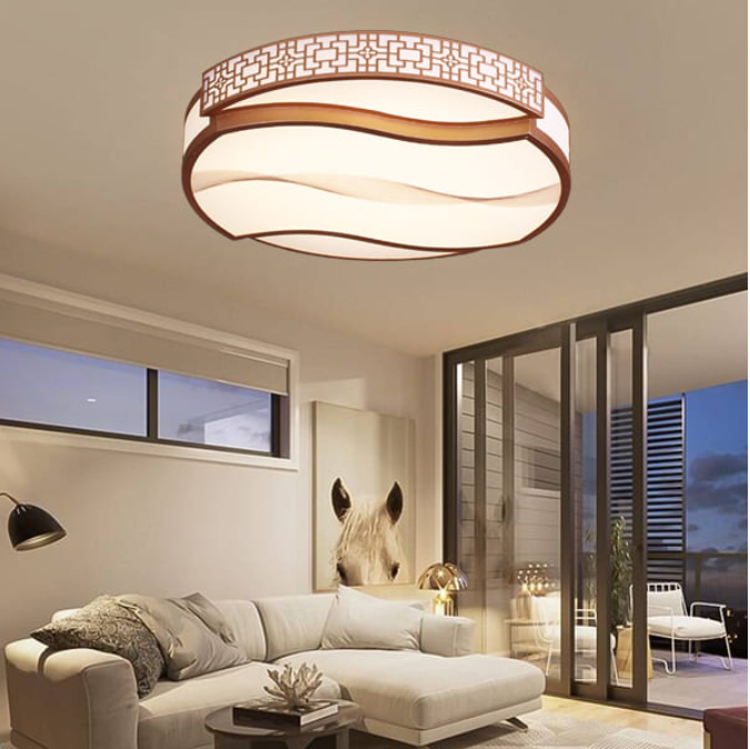 Đèn Mâm Áp Trần Gỗ LED Gắn Phòng Ngủ HP-OTG22