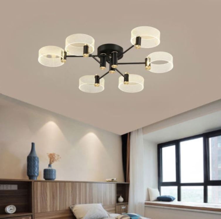 Đèn Chùm Ốp Trần Led 3 Chế Độ Màu Trang Trí Hiện Đại D760mm SE-CLA758