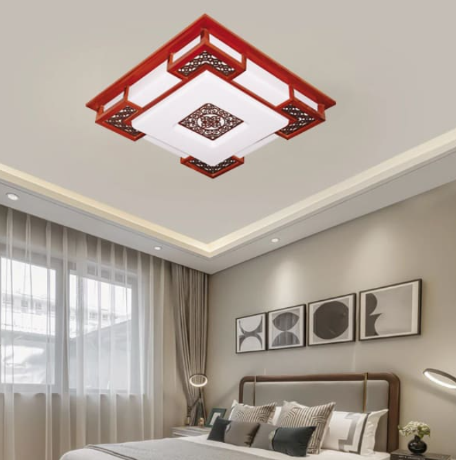 Đèn Mâm Áp Trần Gỗ Gắn Phòng Ngủ, Phòng Khách HP-OTG09