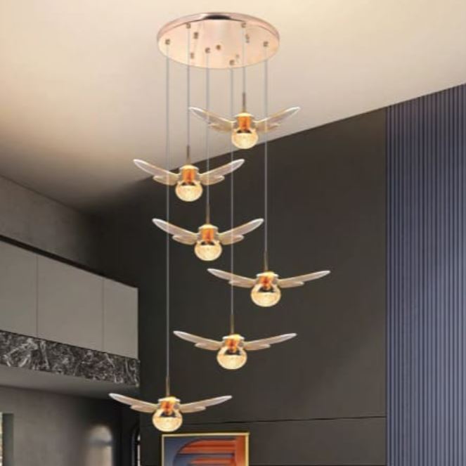 Đèn Thả Thông Tầng Cầu Thang Hình Con Ong Làm Bằng Mica DR-NB2198/6