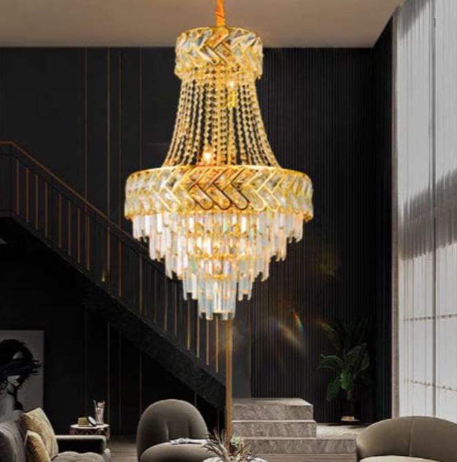 Đèn Chùm Pha Lê Thả Trần Trang Trí Phòng Khách D600mm HP-CFL3526