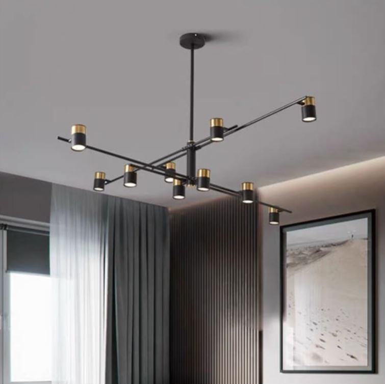 Đèn Thả Trần Thân Hợp Kim Sơn Đen Gắn Phòng Khách, Phòng Ngủ DC-TTK4001