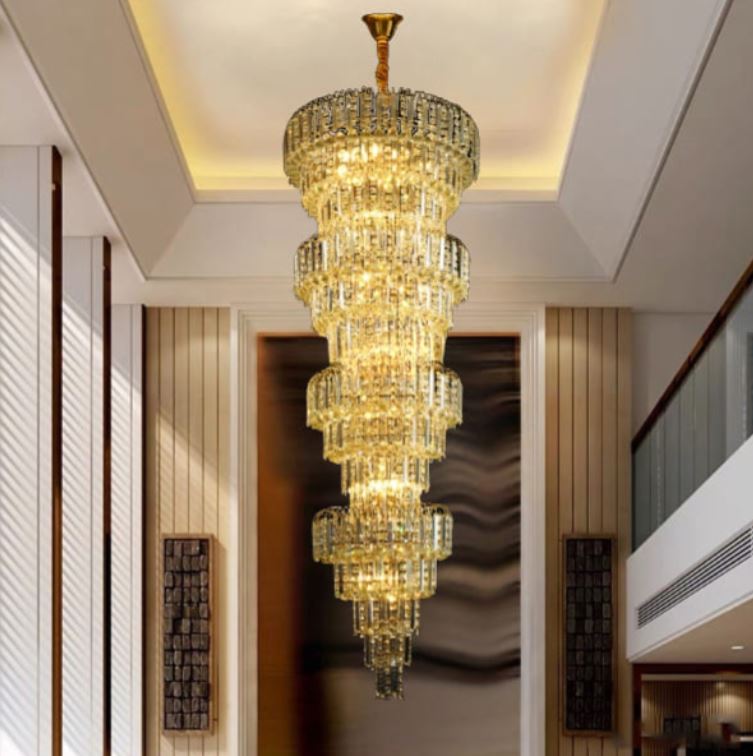 Đèn Chùm Pha Lê Thông Tầng Trang Trí Phòng Khách H2200mm HP-CFL3513