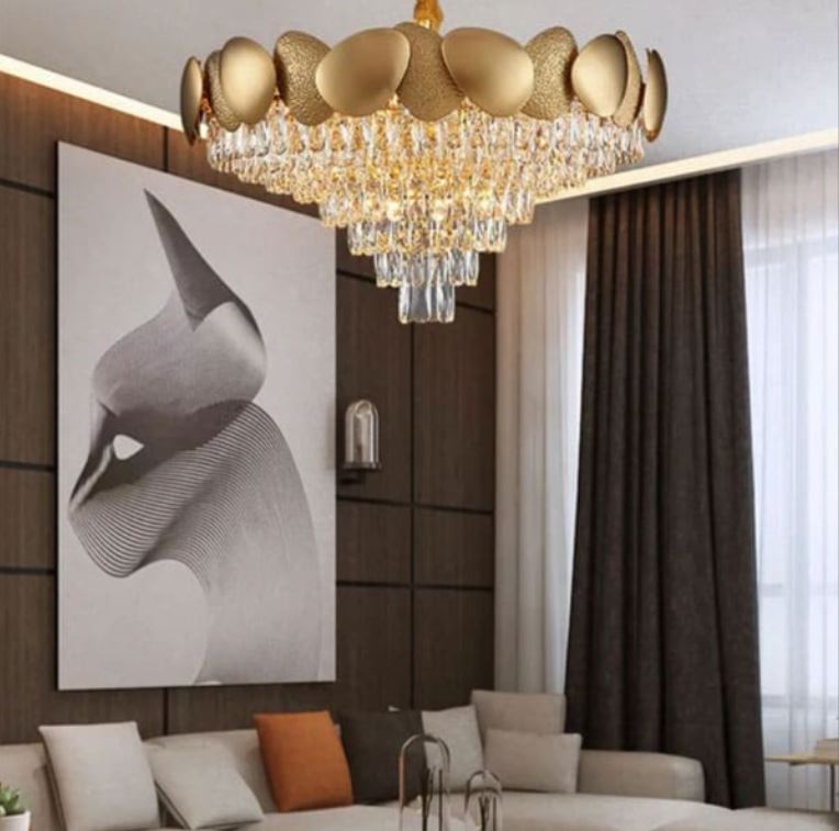Đèn Pha Lê Thả Trần Phòng Khách, Bàn Ăn D600mm EC-CFL131