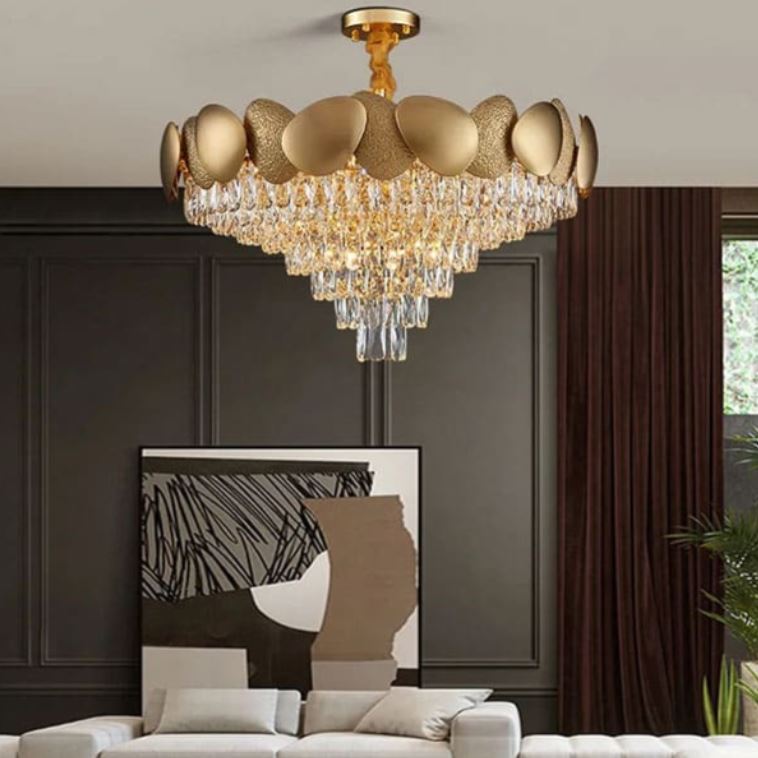 Đèn Chùm Pha Lê Hiện Đại Thả Trần Phòng Khách Cao Cấp D800mm EC-CFL132