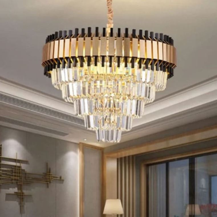 Đèn Chùm Pha Lê Thả Trần Phòng Khách, Khách Sạn D1000mm EC-CFL266