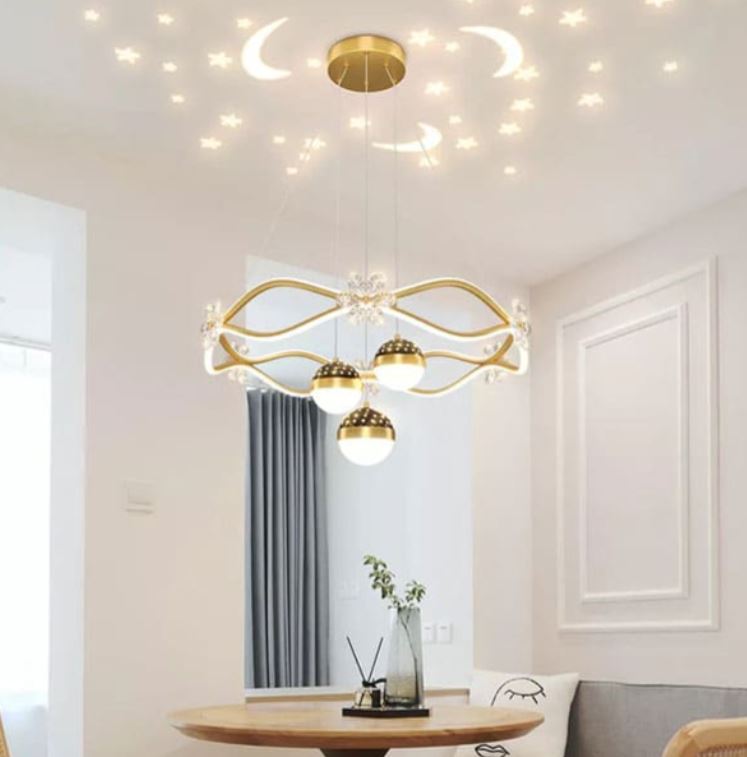 Đèn Thả Trần Bàn Ăn, Phòng Ngủ Có Hiệu Ứng Ánh Sáng EC-T41
