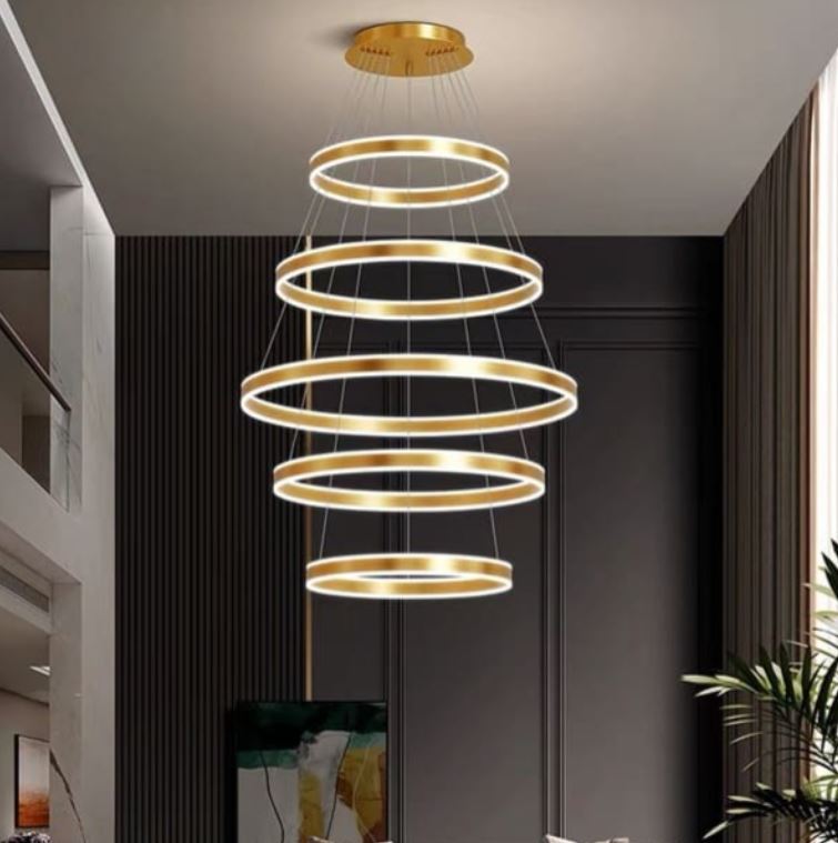 Đèn Thả Thông Tầng 5 Vòng Tăng Giảm Ánh Sáng H4000mm VA-T7596/46864