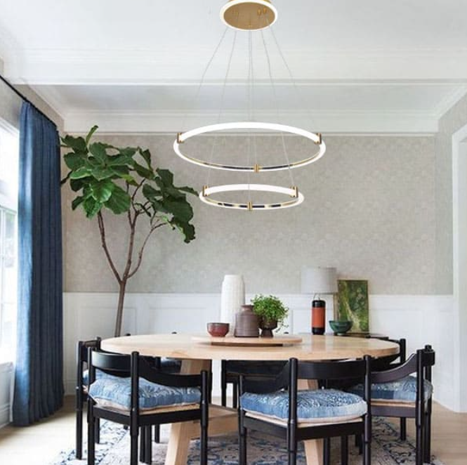 Đèn Thả Trần Phòng Khách, Bàn Ăn 2 Vòng Led AN22-T5201
