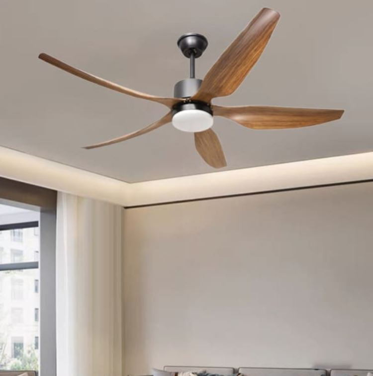 Quạt Trần Đèn Cánh Nhựa ABS Màu Nâu Gắn Nhà Phố Đẹp PH-QVifa63-177