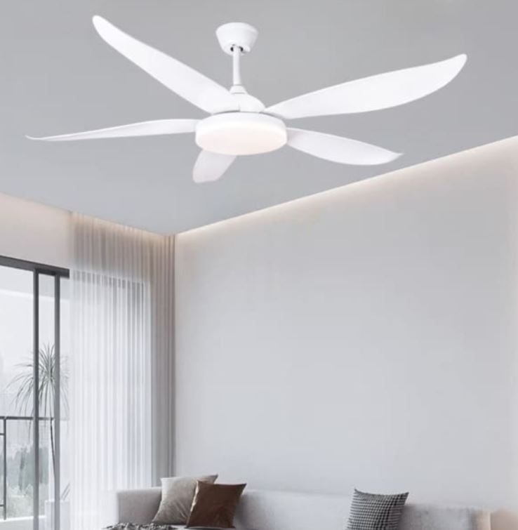Quạt Trần Đèn Led Cánh Nhựa ABS Màu Trắng Êm Gió Không Ồn PH-QVifa56T