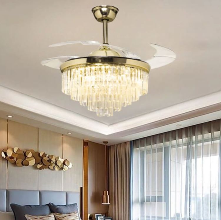 Quạt Trần Đèn Cánh Cụp Cánh Xòe Bằng Nhựa ABS Sang Trọng PH-QVifa86