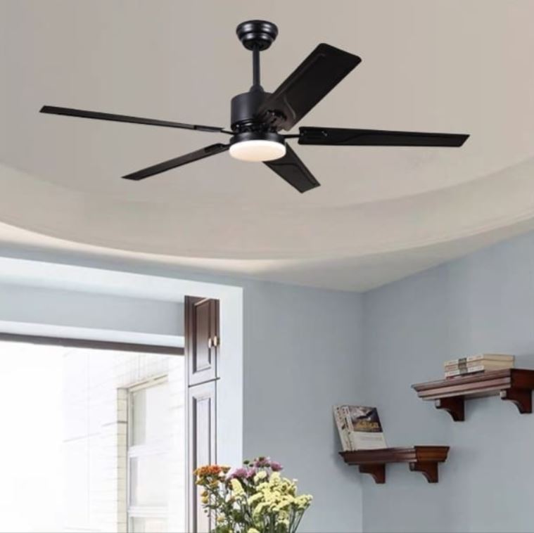 Quạt Trần Đèn Led Cánh Sắt Gắn Căn Hộ Chung Cư Đẹp PH-QVifa79ĐEN/LED