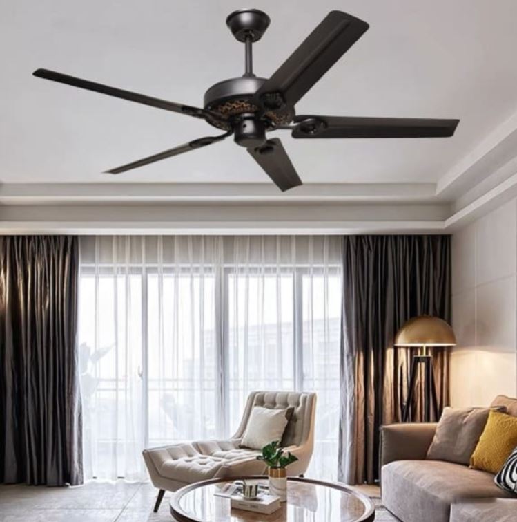 Quạt Trần Thân Màu Đen Cánh Sắt Gắn Căn Hộ Chung Cư Đẹp PH-QVifa78