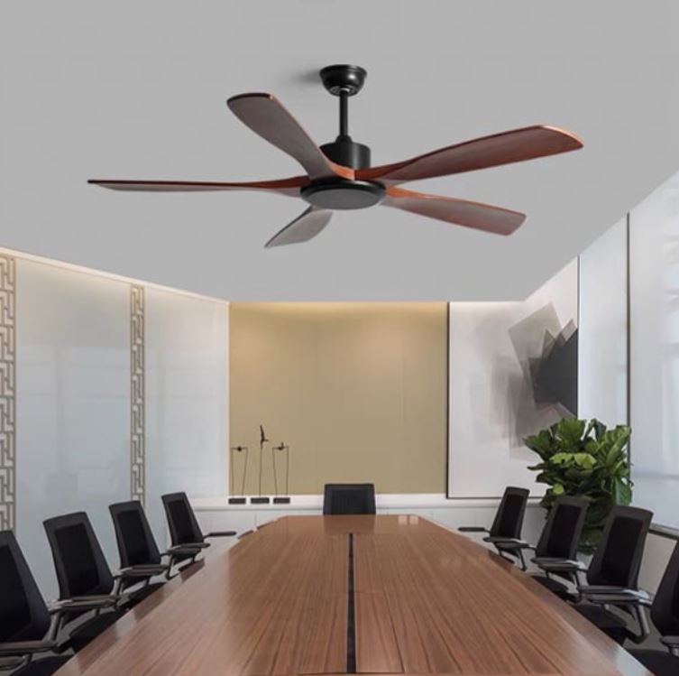 Quạt Trần Thân Màu Đen Cánh Gỗ Gắn Phòng Họp Sang Trọng PH-QVifa76