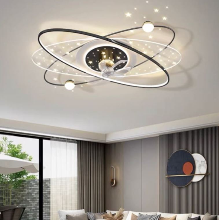 Quạt Trần Đèn Mâm Ốp Trần Phòng Khách Hiện Đại Cao Cấp PH-MO9079