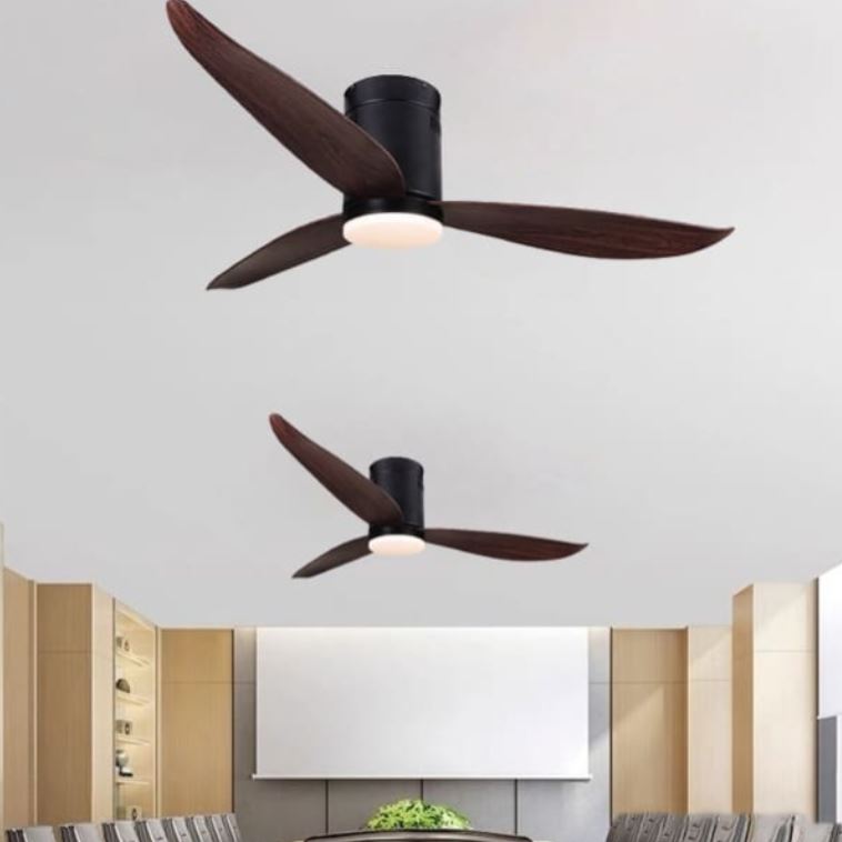 Quạt Trần Đèn Led Cánh Nhựa ABS Gắn Phòng Họp Lớn PH-QVifa33Coffe/Led