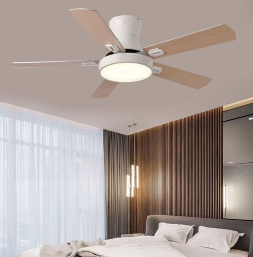 Quạt Trần Đèn Led 5 Cánh Gỗ Trang Trí Phòng Khách, Phòng Ngủ HP-DQ6101