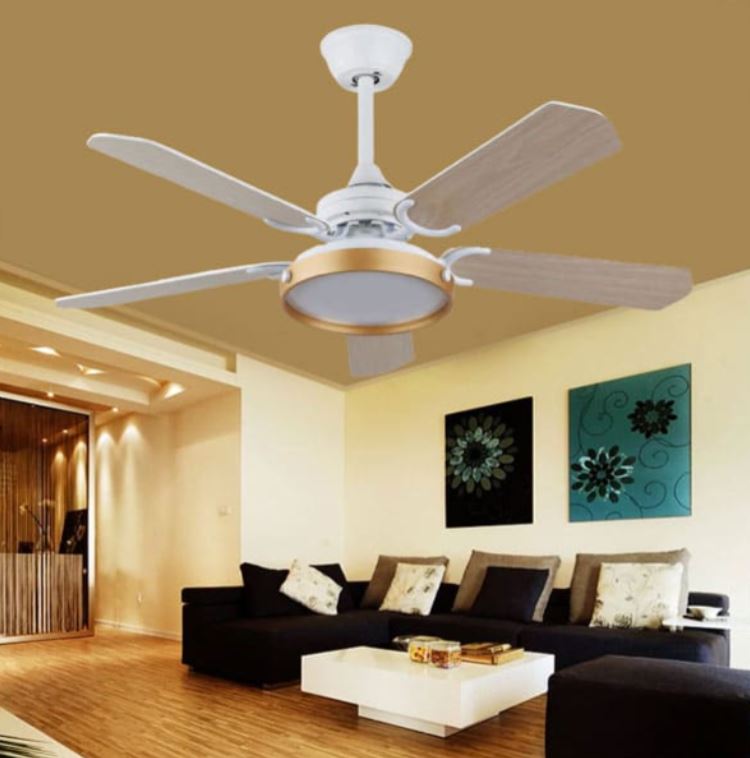 Quạt Trần Đèn Led 5 Cánh Gỗ Trang Trí Phòng Khách, Phòng Ngủ HP-DQ9055