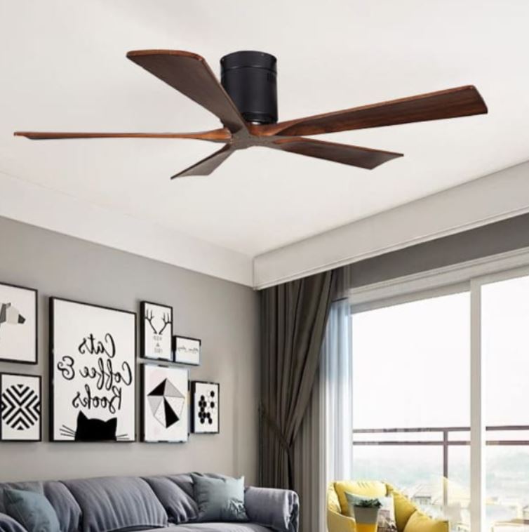 Quạt Trần 5 Cánh Màu Gỗ Trang Trí Phòng Khách Sang Trọng PH-QVifa75