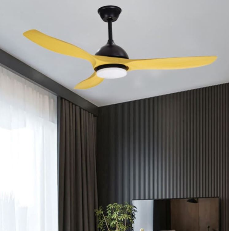 Quạt Trần Đèn Cánh Xòe Bằng Nhựa ABS Màu Vàng Gắn Nhà Đẹp PH-QVifa100